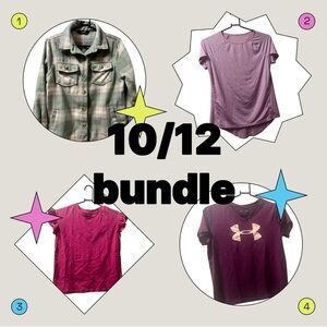 Girls Size 10/12 Name Brand Bundle Shacket Under Armour Cat & Jack